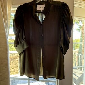 Frame Denim Women's Dark Green Blouse